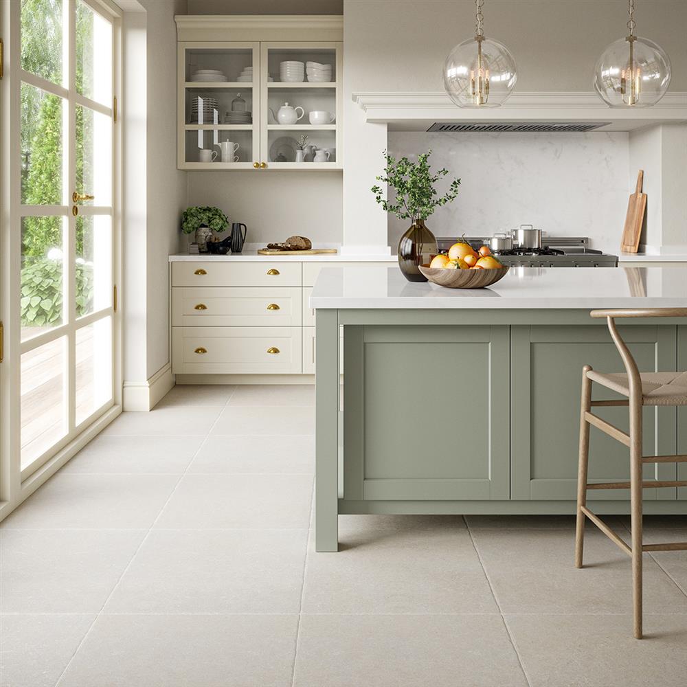 Elmshire Blanco Antique Stone-effect Kitchen Floor Tiles